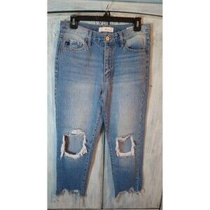 KanCan distressed cropped 7/27 jeans Boho Grunge